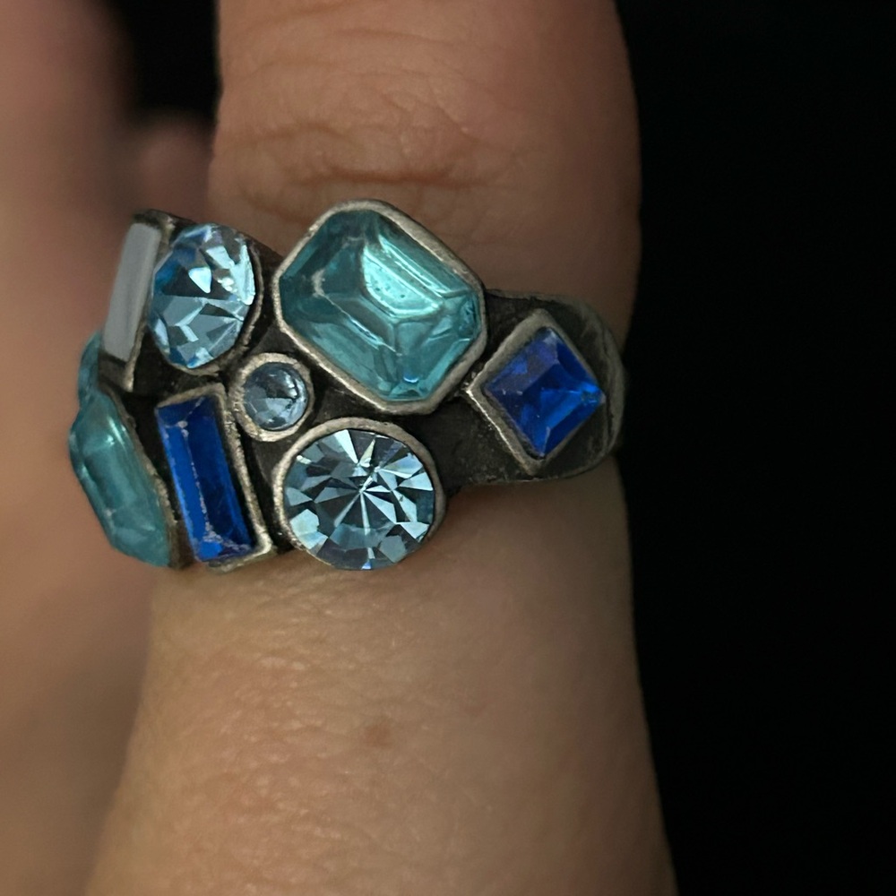 Adjustable Blue Gemstone Ring